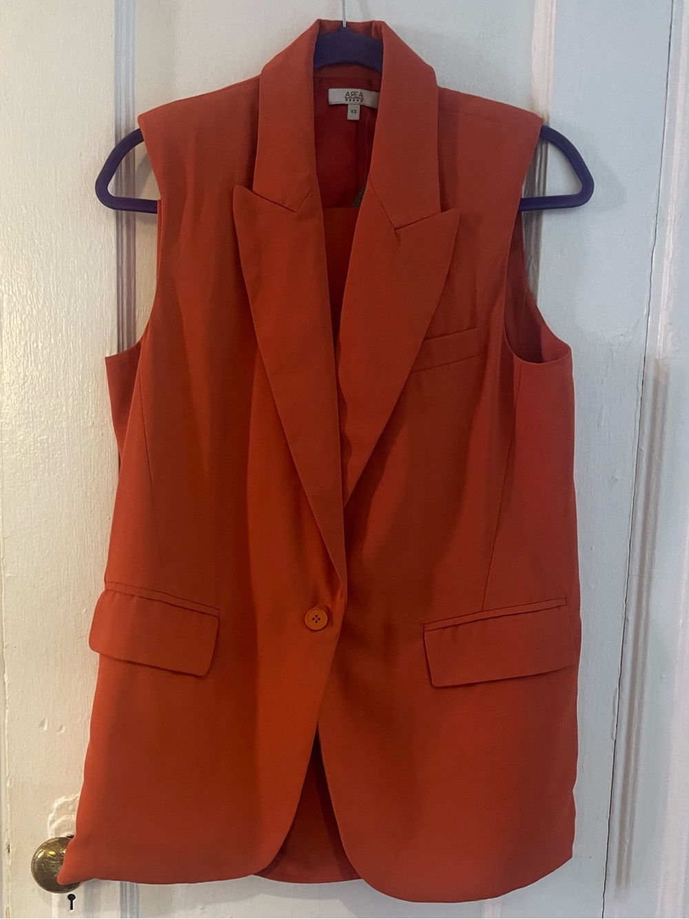 Sleeveless Blazer Vest - Rust Orange